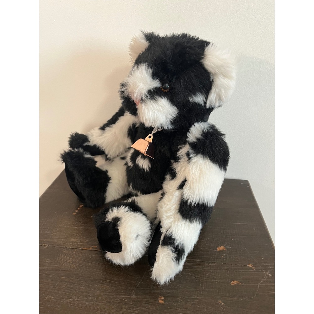 Vermont Teddy Bear Holstein Bear Cow Print Plush 15" Valentine‎ Gift Toy - Picture 3 of 8